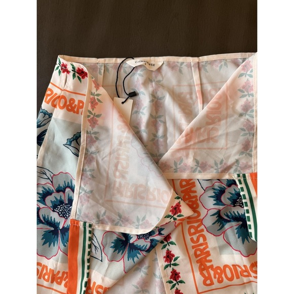 Commense Skirt Womens Small Multicolor Floral Satin Wrap Tie Mini Scarf Print - Picture 13 of 16